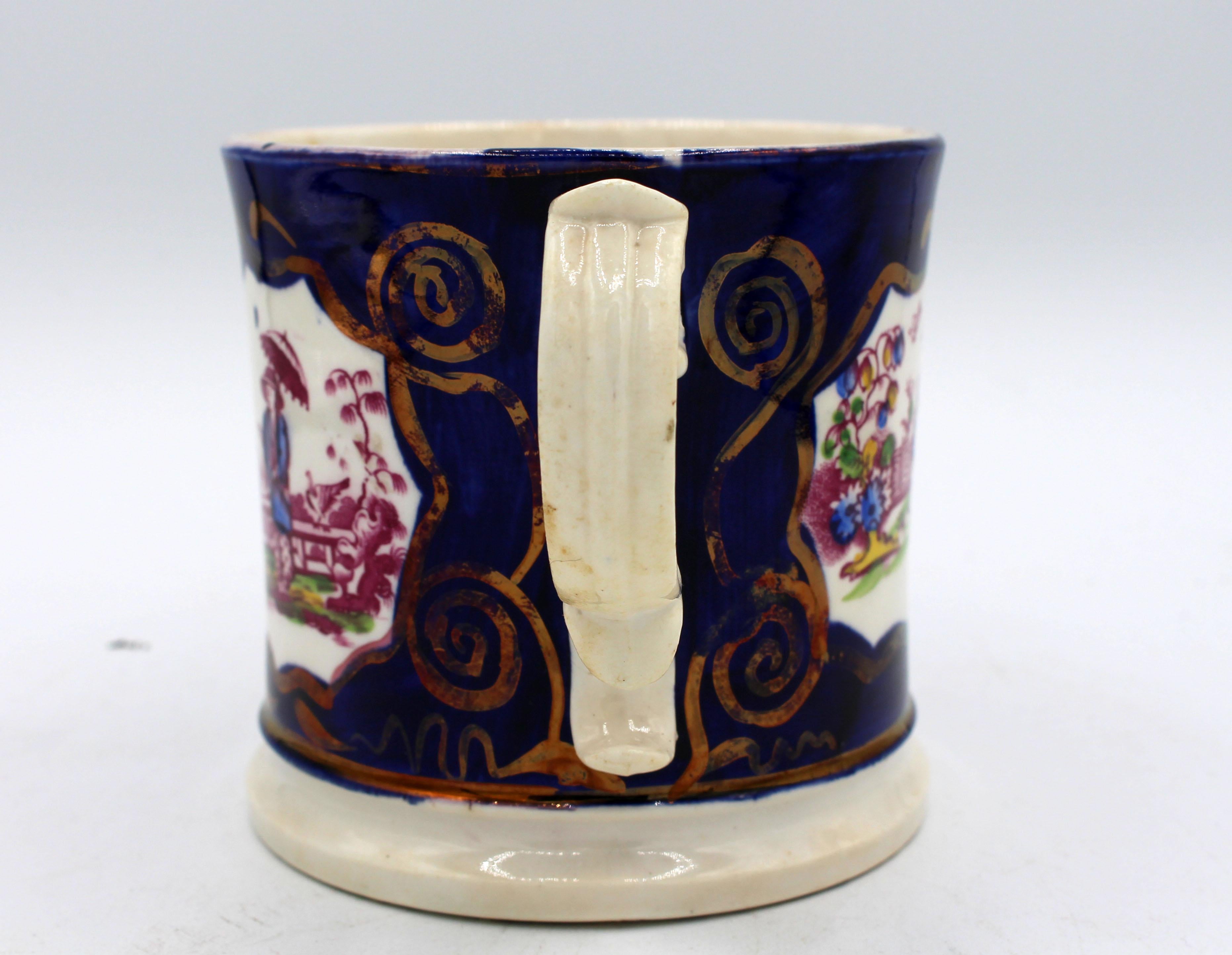 19th Century C.1840-50s Gaudy Welsh Porcelain Tankard