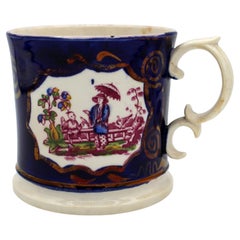 Gaudy Welsh Porzellan Tankard, 1840-50er Jahre