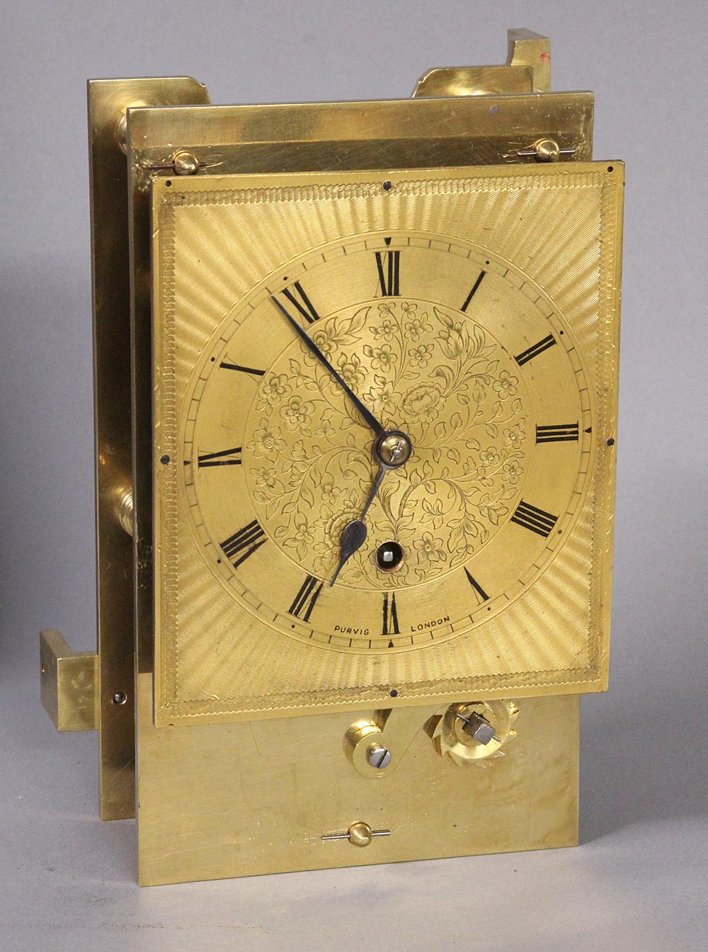 Wood c.1840 Ebonized Travel Clock by Purvis