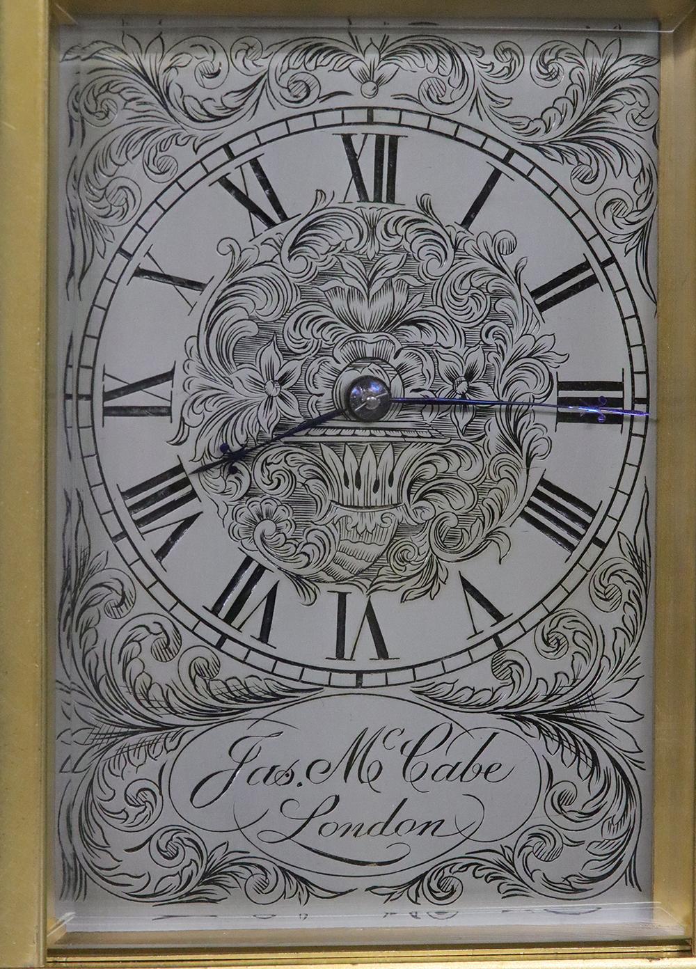 Gilt c.1840 English Ormolu Carriage Clock by James McCabe