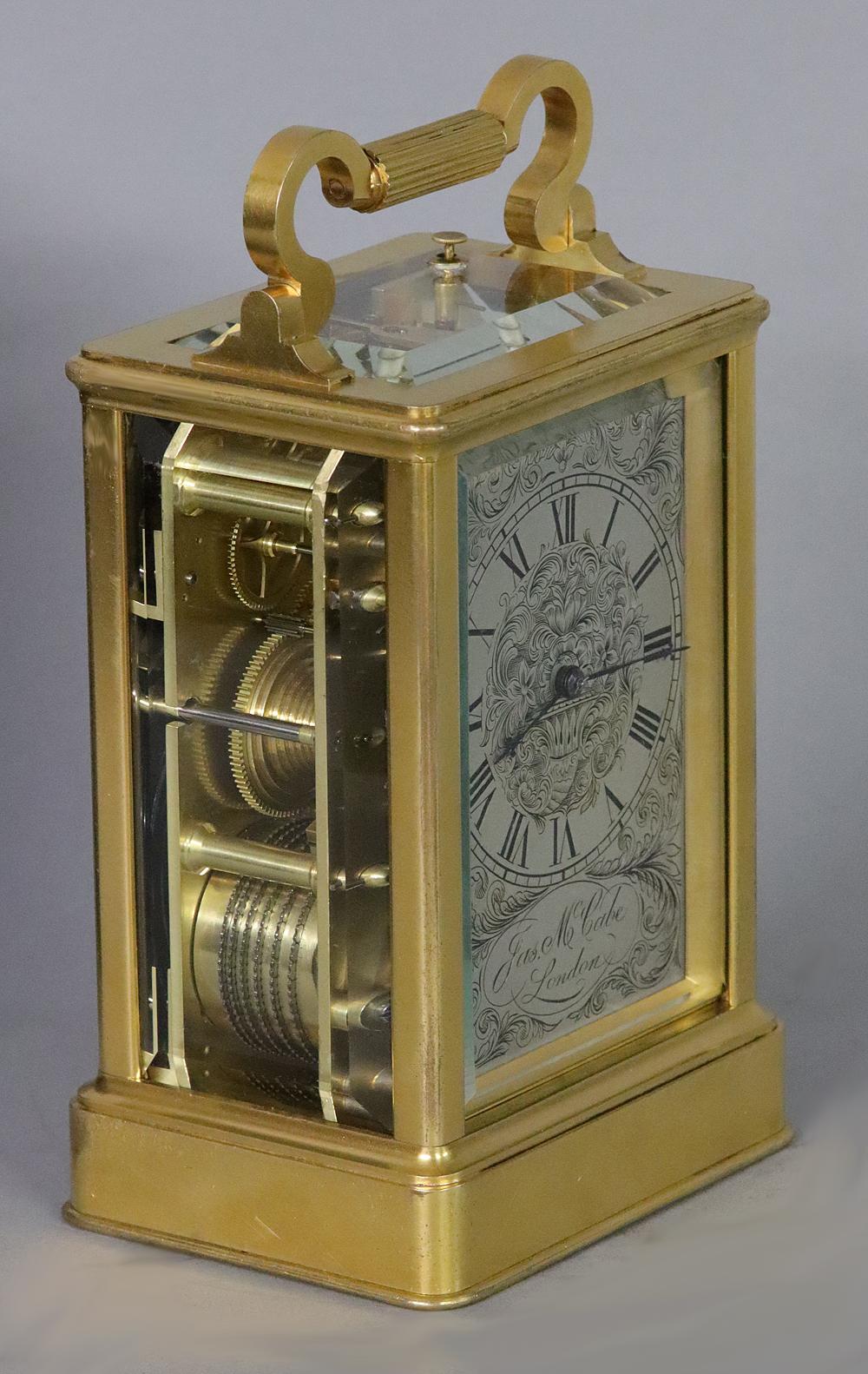 c.1840 English Ormolu Carriage Clock by James McCabe In Good Condition In Greenlawn, NY