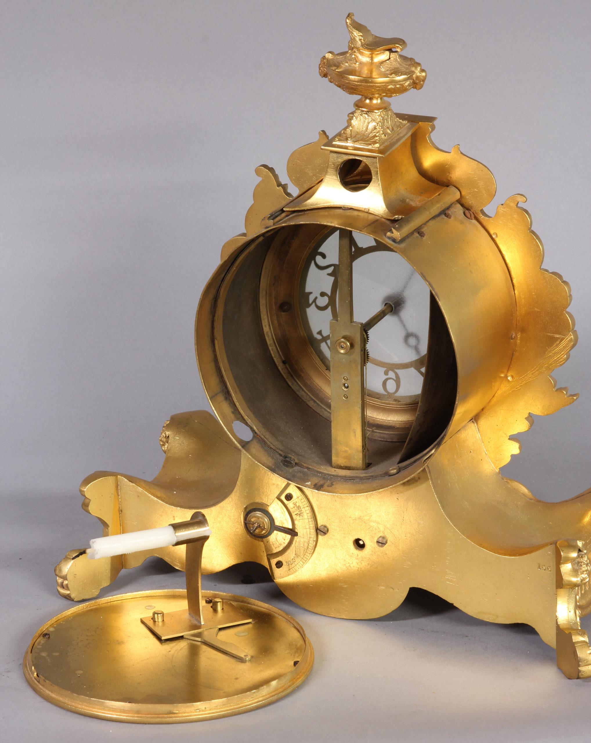 c.1840 English Ormolu Night Clock by John Pace For Sale 5