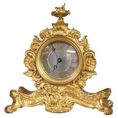 Horloge de nuit anglaise en bronze doré vers 1840 par John Pace