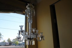 c1840 French Louis Philippe Bronze / Cut Crstal Chandelier Signed by Baccarat