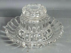 c1840 French Louis Philippe Crystal Inkwell. Beautiful and Rare by Baccarat