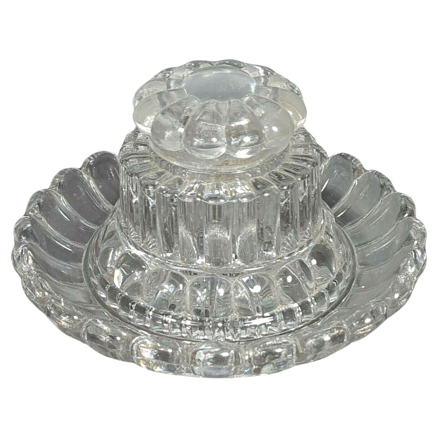 c1840 French Louis Philippe Crystal Inkwell. Beautiful and Rare by Baccarat  For Sale