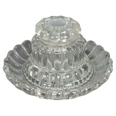 c1840 French Louis Philippe Crystal Inkwell. Beautiful and Rare by Baccarat 