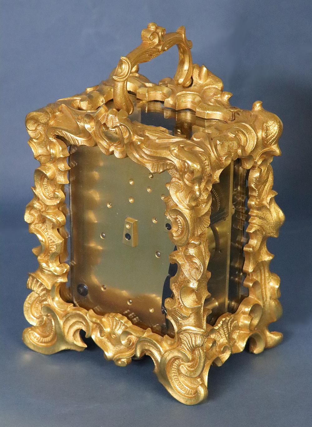 Orologio da carrozza francese a un pezzo del 1845 ca. di Berrolla In condizioni buone in vendita a Greenlawn, NY