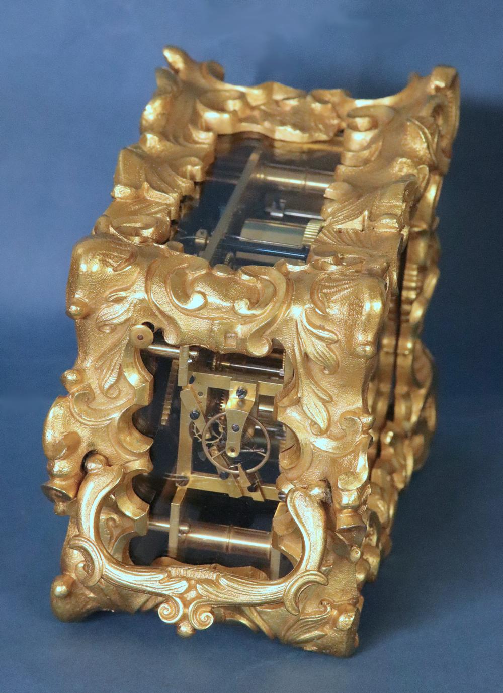 Bronzo Orologio da carrozza francese a un pezzo del 1845 ca. di Berrolla in vendita