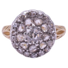 C1830 Old Cut and Rose Cut Late Georgian Diamond Cluster Ring