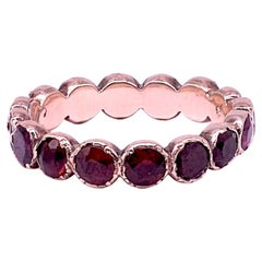 C1854 Eternity Band of Carved Garnet Circles