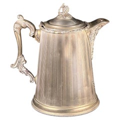 c.1856 F. D. Hall Patented Double Wall Silverplate Coffee Pot, Philadelphia, 12"