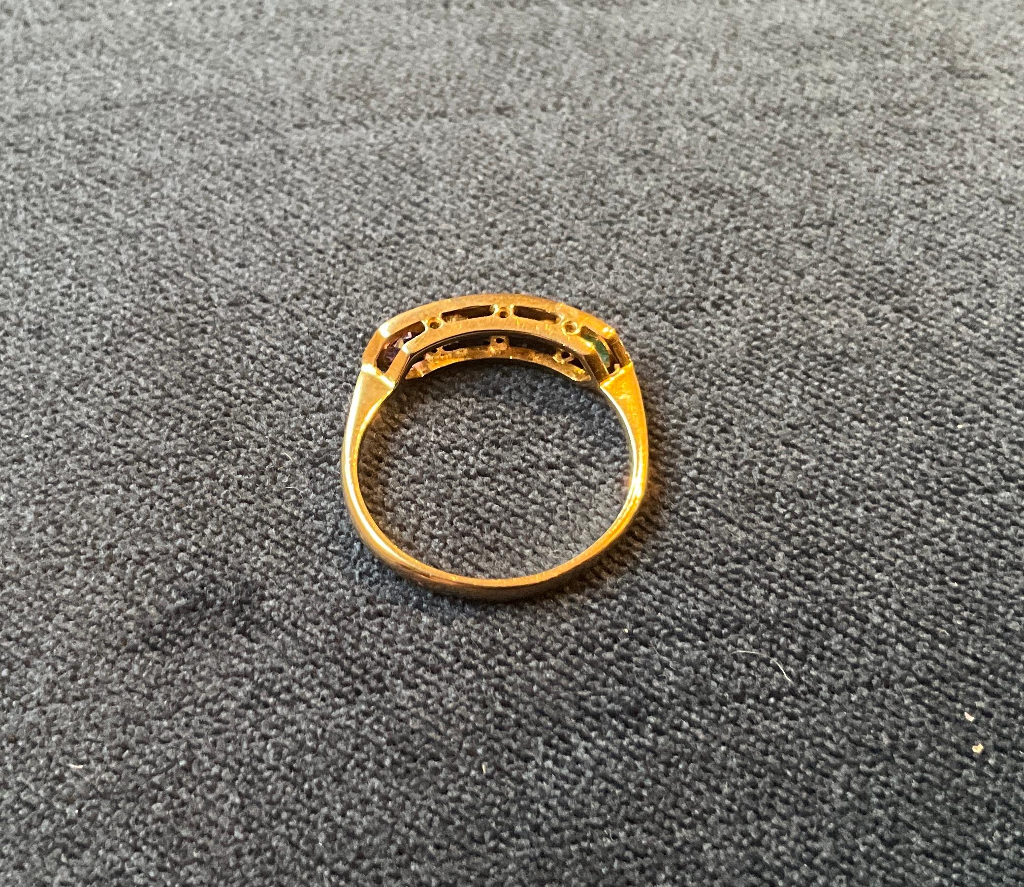 C.1860 18k 5 Stone Romantic Message Ring ADORE 2