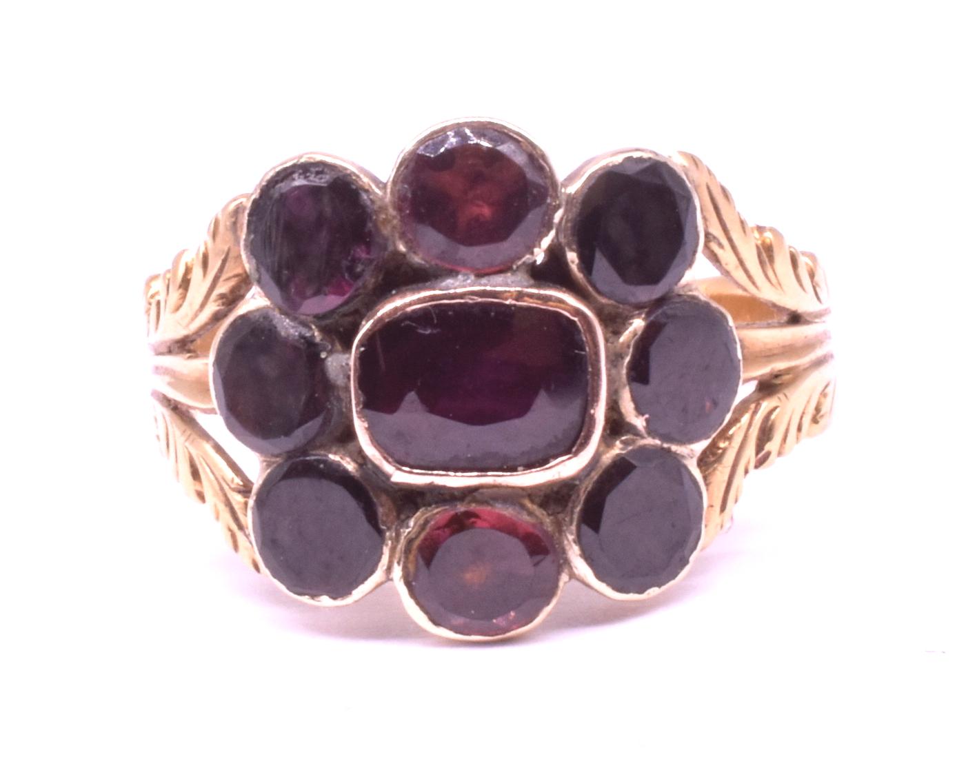 C1860 9k Halley's Flat Cut Garnet Comet Brooch For Sale 2