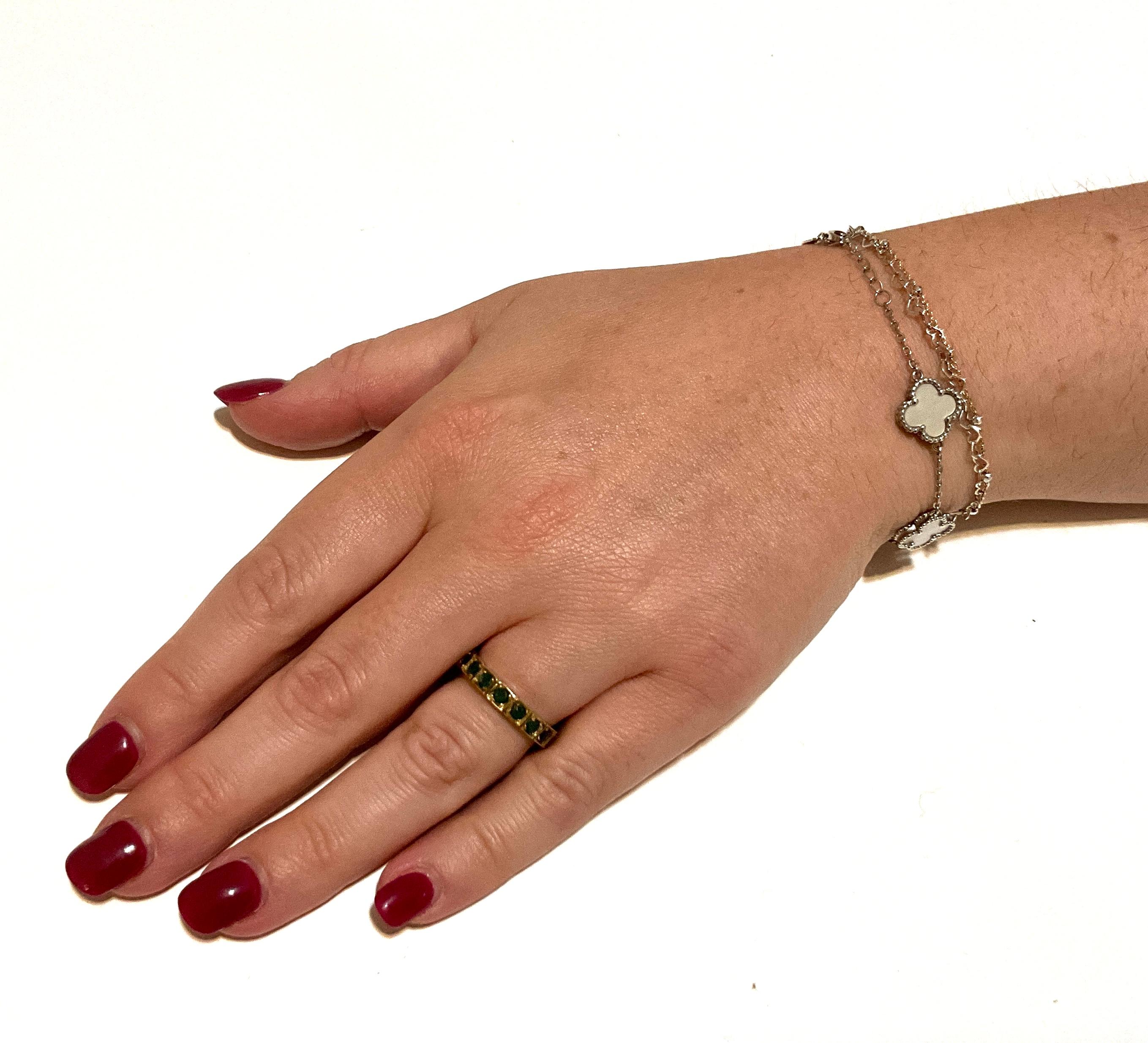 C1860 Columbian Emerald Antique Eternity Band en vente 6