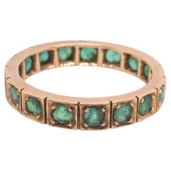 C1860 Columbian Emerald Antique Eternity Band