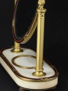 c.1870–1885 Napoleon III French Ormolu Opaline Vanity Mirror, Paris, 13in