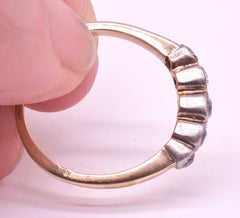 C1870, 18K French Five Stone Old Cut Diamond Half Hoop Ring