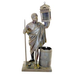 Französische Bronzeskulptur-Lampen „Diogenes“, griechischer Philosoph von Barbedienne, um 1870