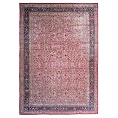 c1870 Rose Antique Lavar Kermanshah Fine Geometric Rug 11x17ft 138cm x 519cm