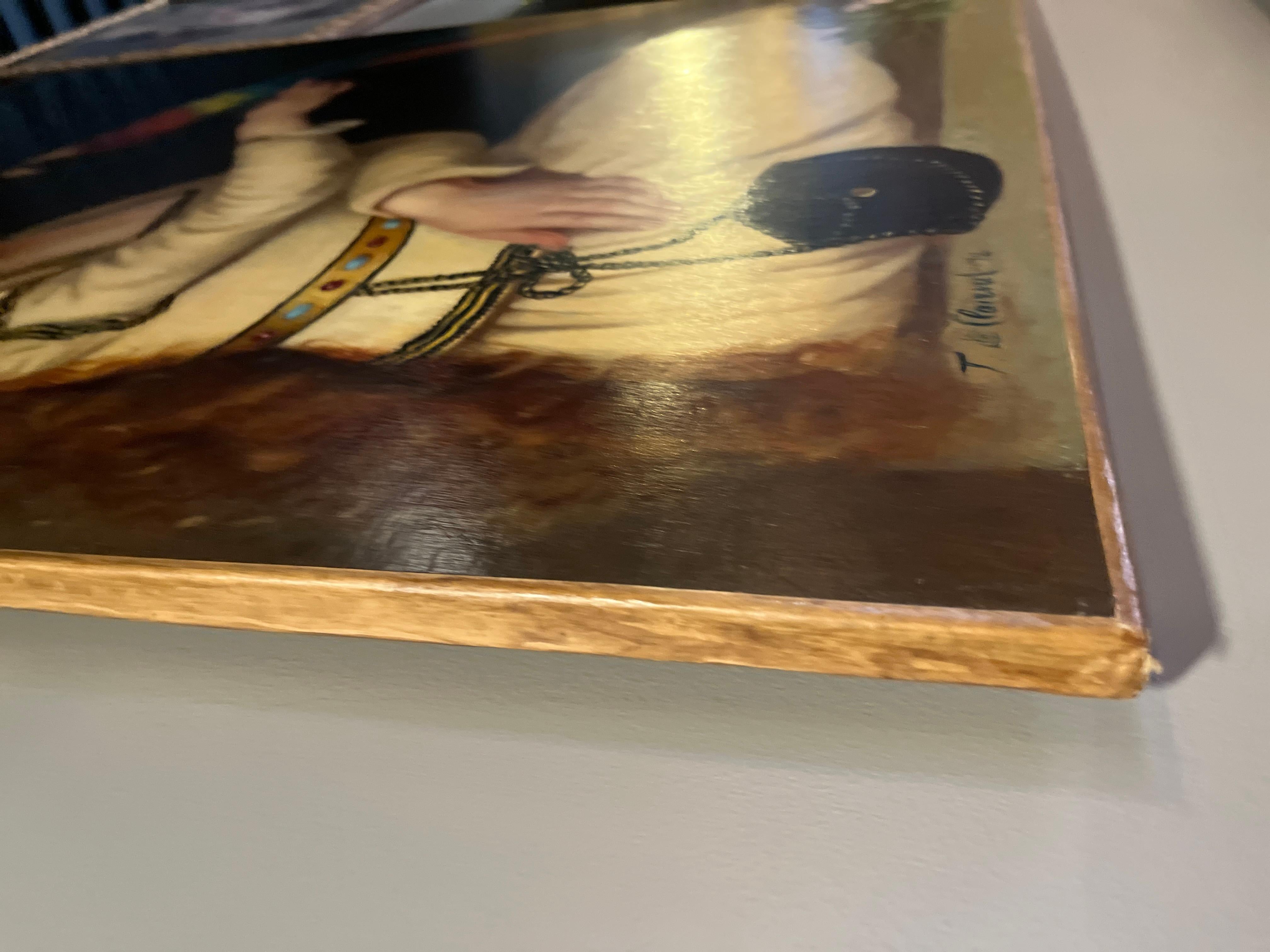 Empire C1872 Peinture française représentant une gitane avec un perroquet en vente