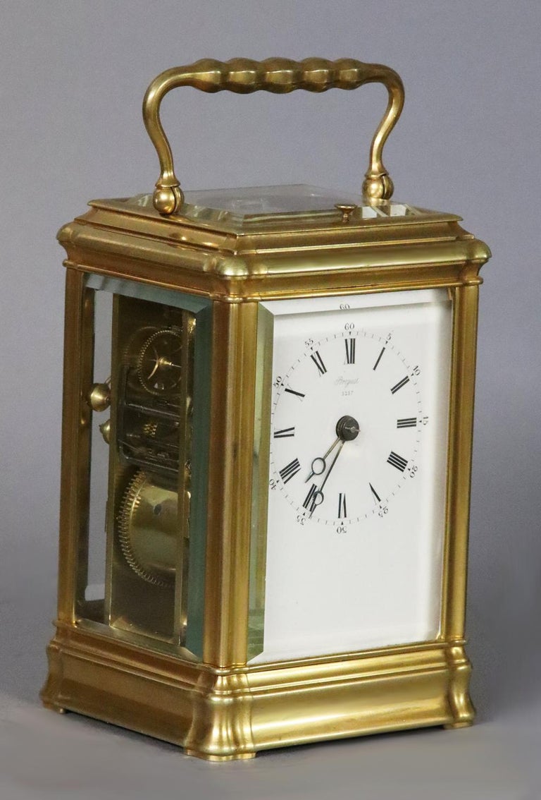 Horloge à chariot à quart-de-striking française de Breguet, datant de 1876  En vente sur 1stDibs