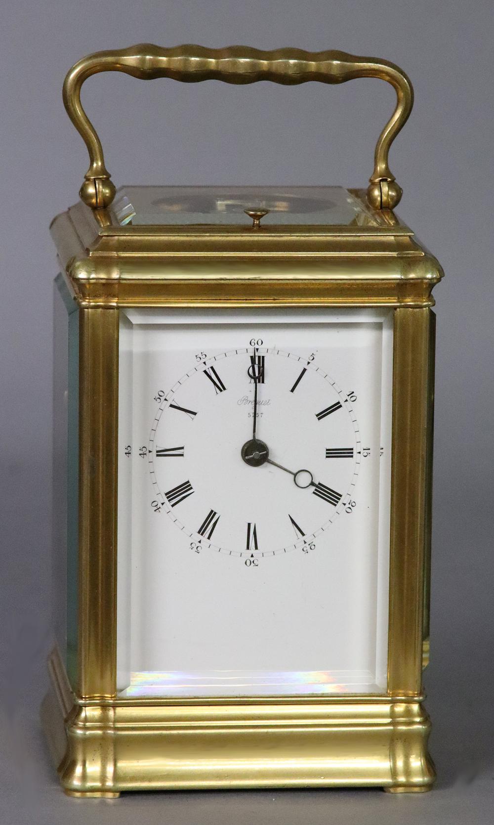 Horloge à chariot à quart-de-striking française de Breguet, datant de 1876 Bon état - En vente à Greenlawn, NY