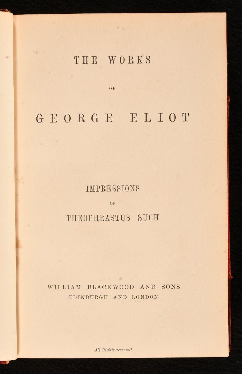 c1878 The Works of George Eliot In Good Condition In Bath, GB