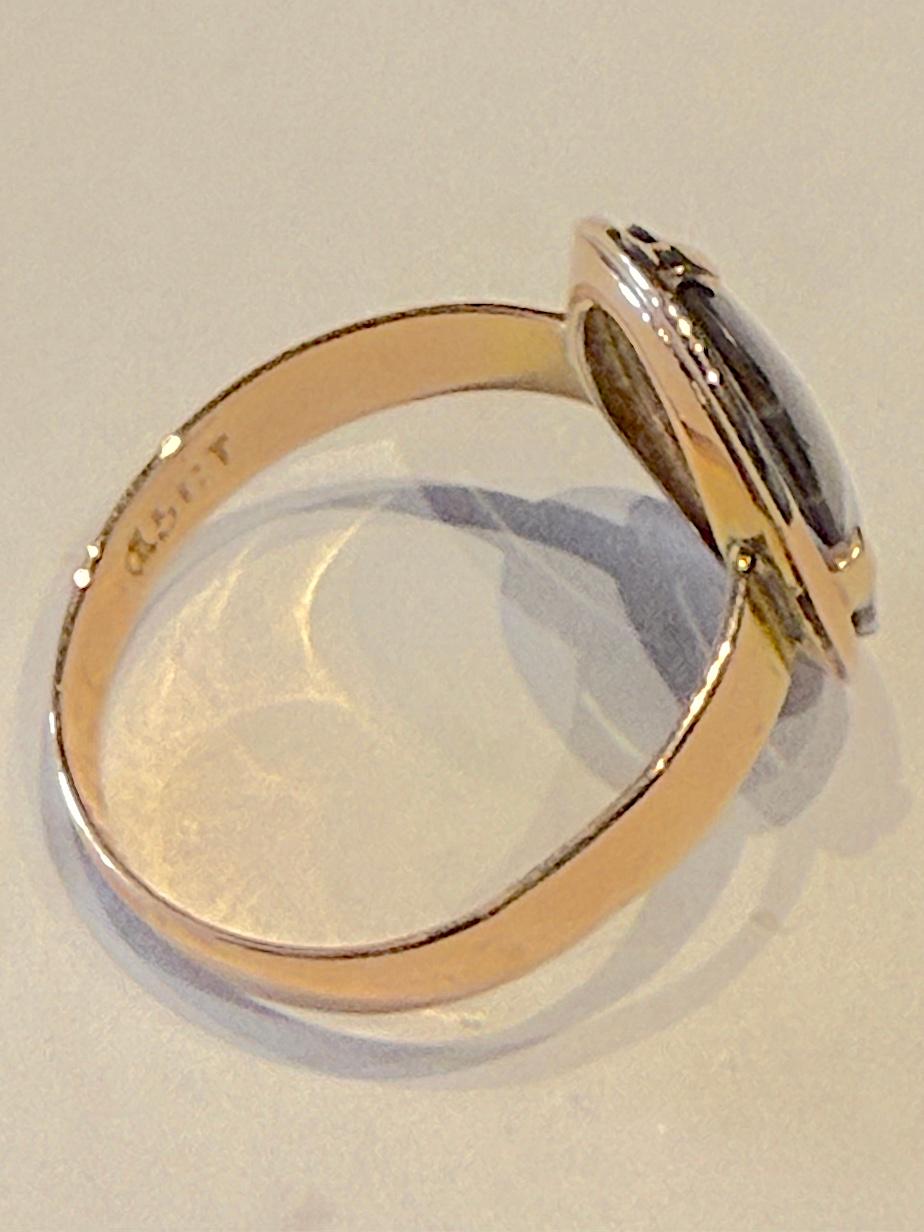 C1880 15K gebändert Achat Ring Größe 9 1/2 (Viktorianisch) im Angebot