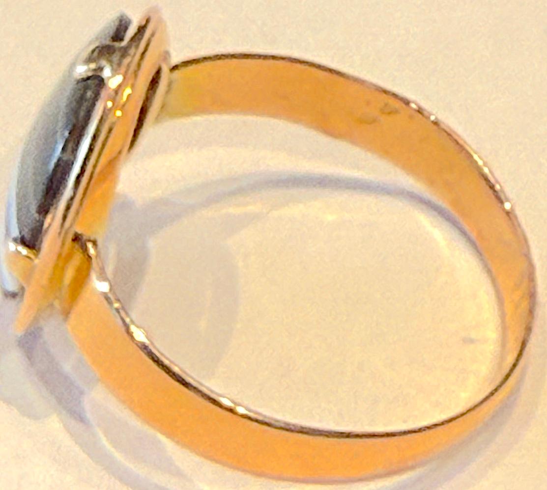 C1880 15K gebändert Achat Ring Größe 9 1/2 (Cabochon) im Angebot