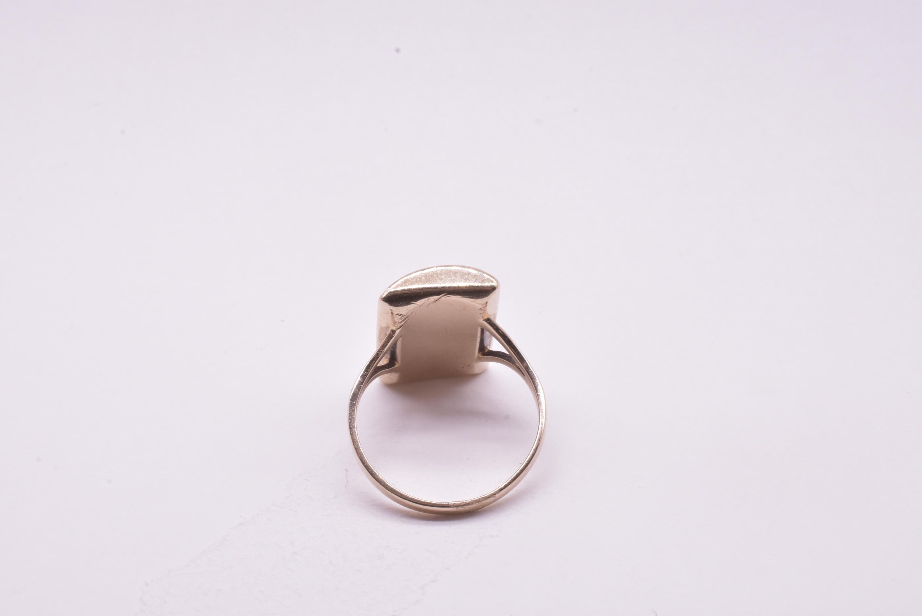 Women's or Men's C1880 15K Dendritic Agate Ring 