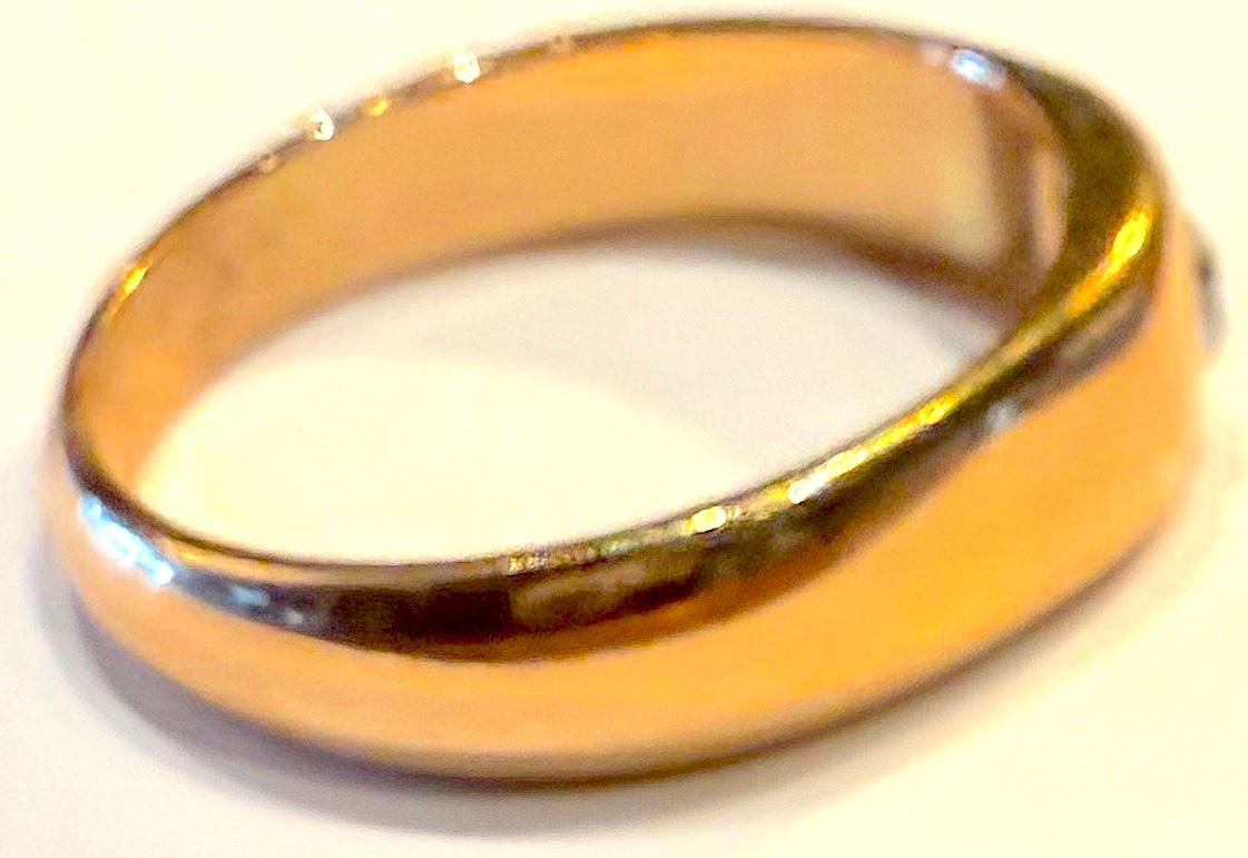 C1880 Bague gitane en diamant rose 18 carats à une pierre taille 9 Excellent état - En vente à Baltimore, MD