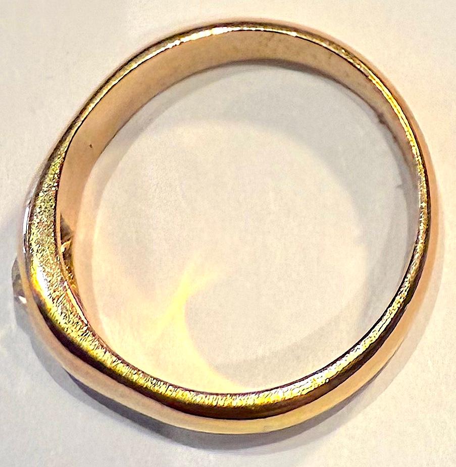 C1880 Bague gitane en diamant rose 18 carats à une pierre taille 9 Unisexe en vente