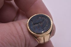 18k Bloodstone Signet Ring with Motto "Forward", circa 1880