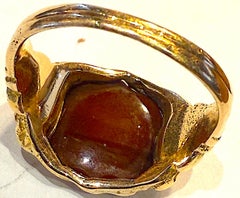 c1880 18K Carnelian Agate unengraved signet ring