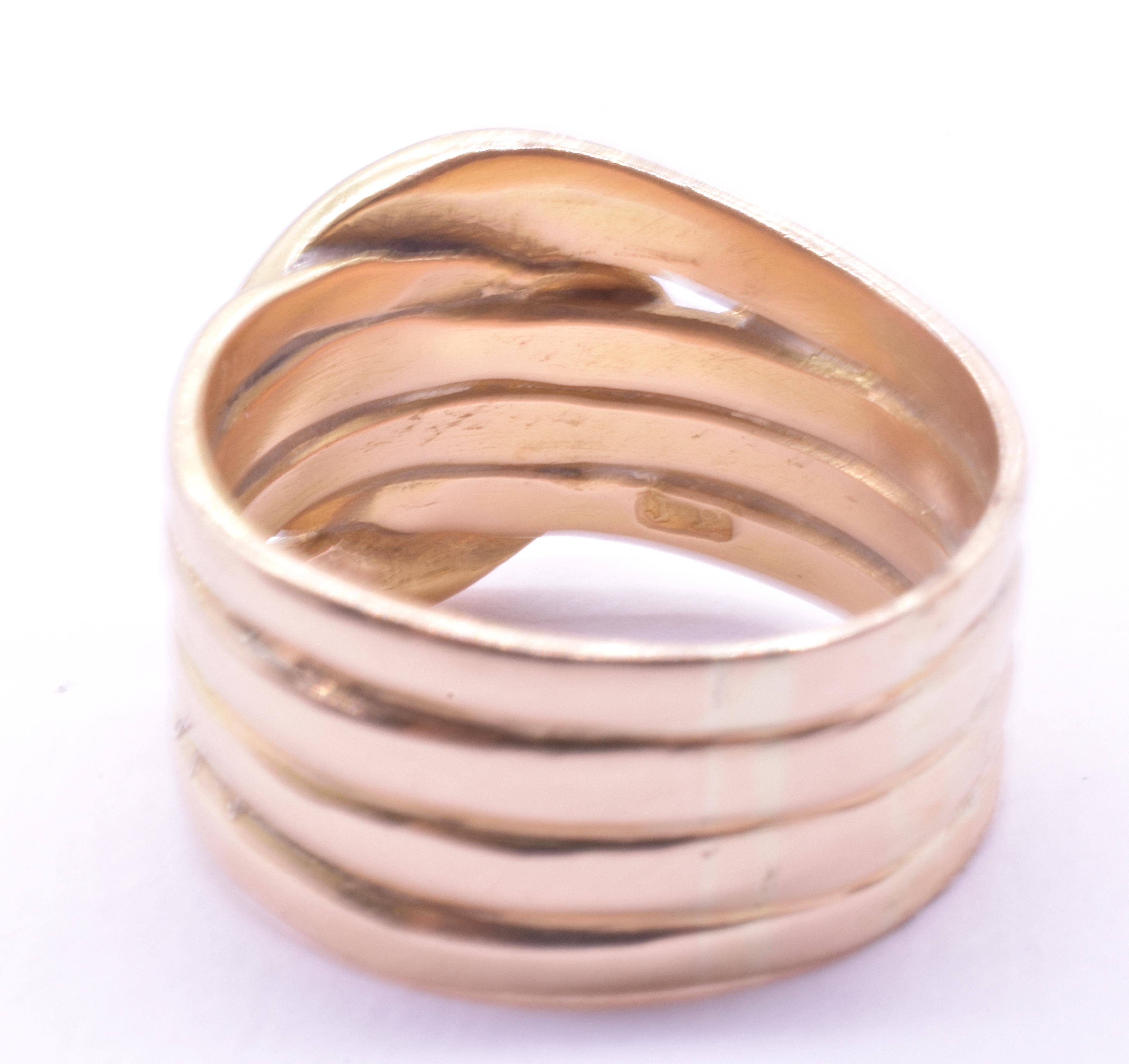 A.I.C. 1880 Anello a quattro spirali con serpente a doppia testa tempestato di diamanti a stella In condizioni ottime in vendita a Baltimore, MD