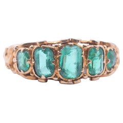 C1880 18K Emerald Five Stone Ring