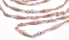 15 Karat Engraved Fancy Link Watch Chain, circa 1880