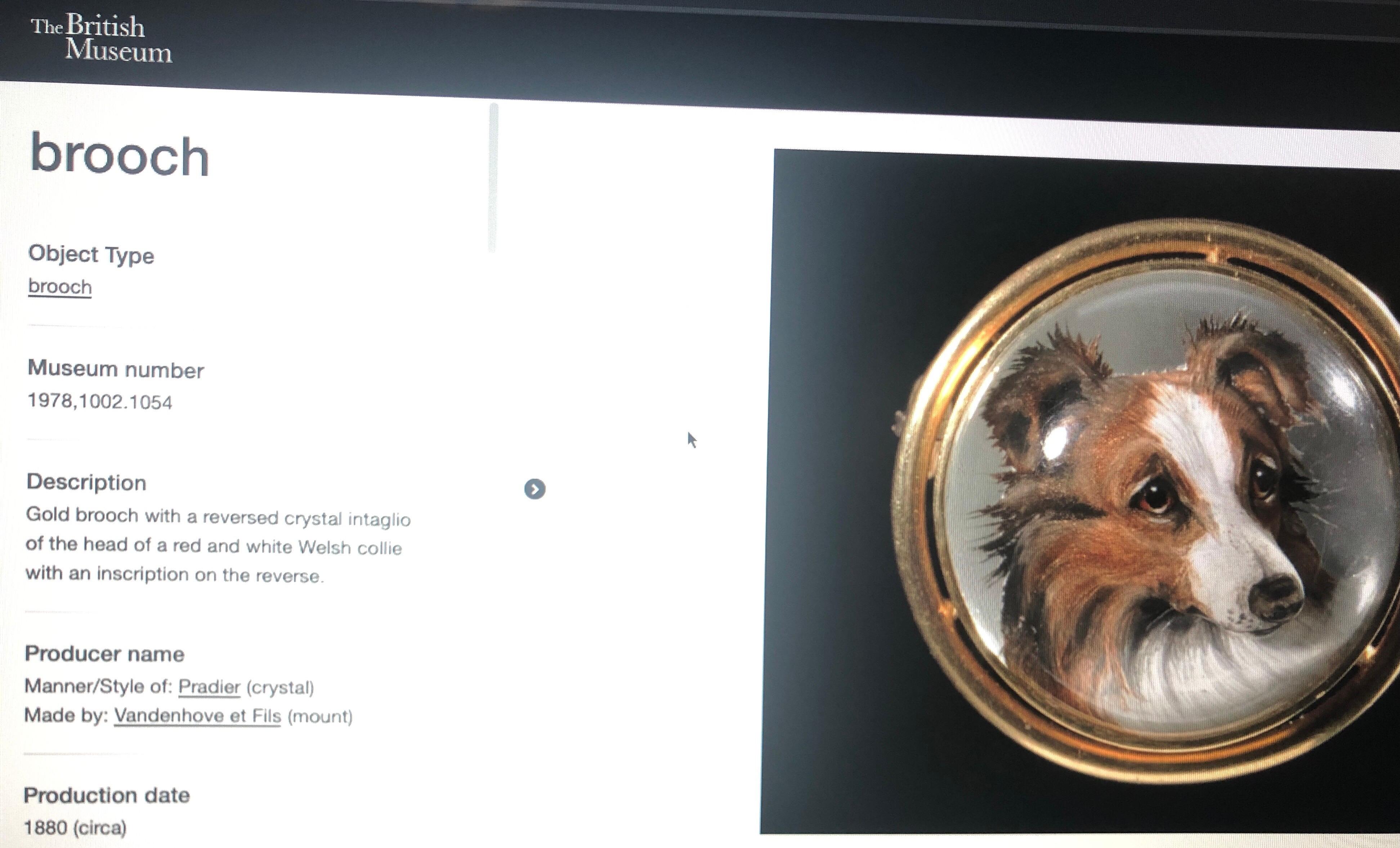 Pendentif en cristal en taille-douce inversée 18 carats représentant un chien pékinois, vers 1880 en vente 9