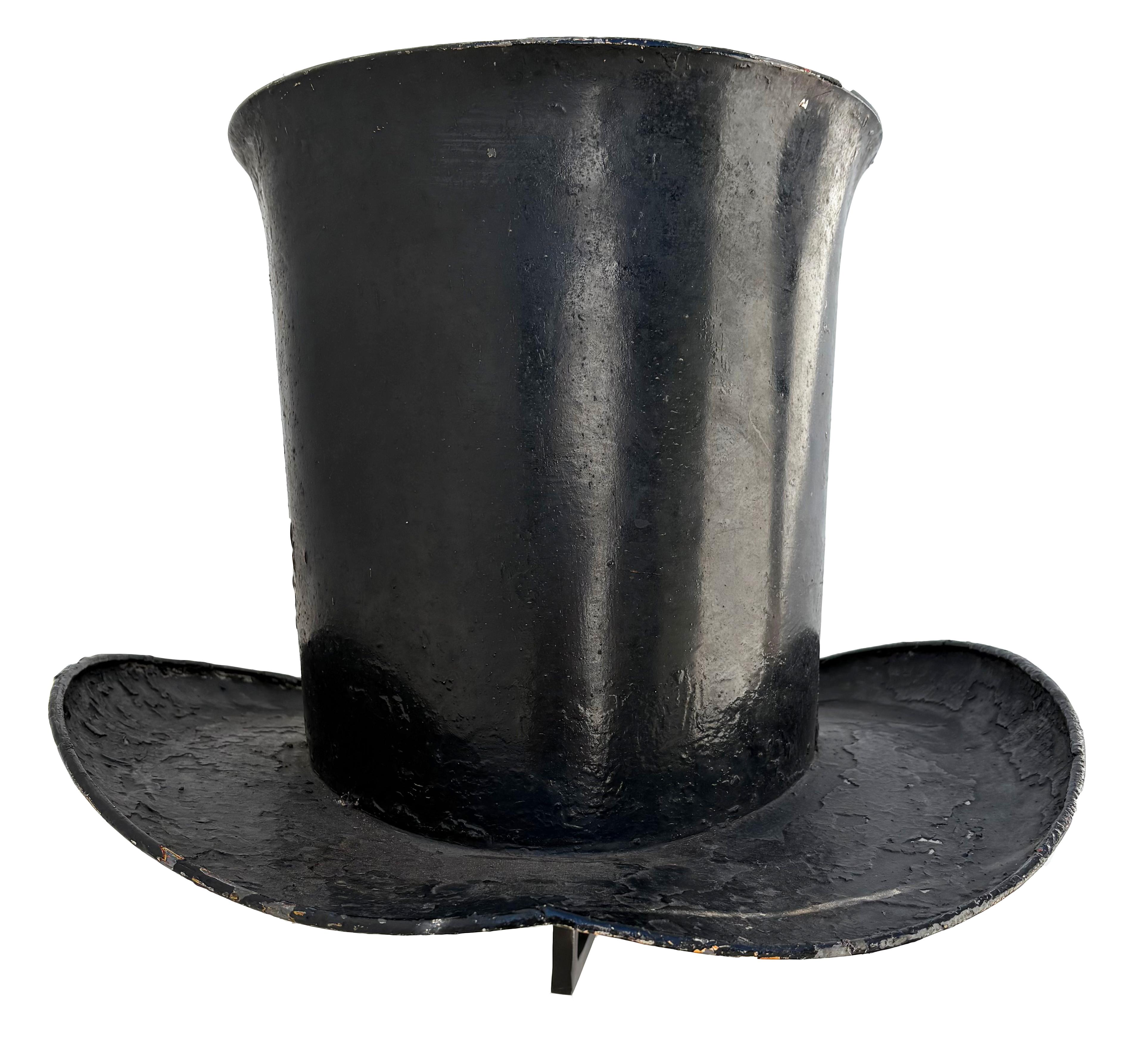 C.1880 Arte popular americano Letrero de sombrerero con sombrero de copa en Bueno estado para la venta en Briarcliff Manor, NY