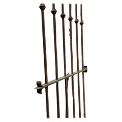 c1880 Four French iron grilles from a Chateau fence