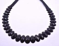C.1880 French Jet Collar with Ribbon on Victorian Silk