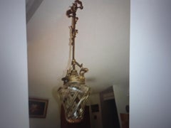 c1880 French Napoleon III Crystal&Gilt Bronze Ceiling Fixture / Chandelier