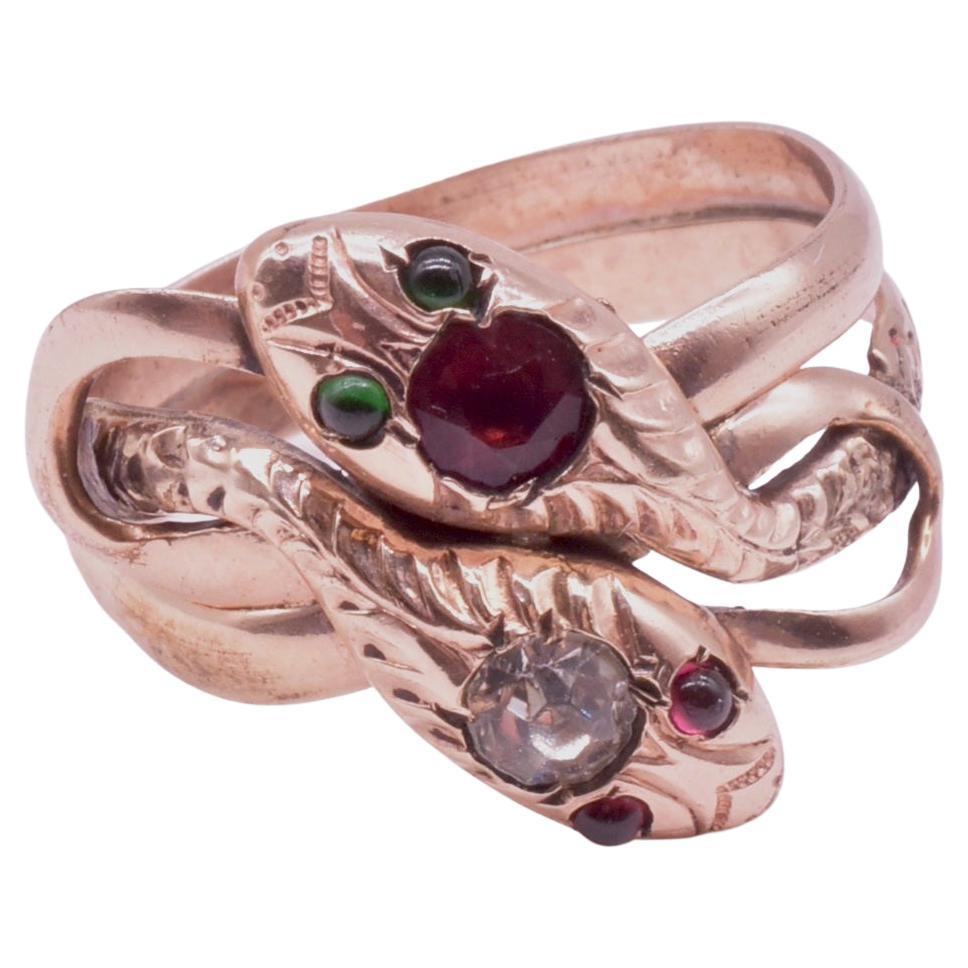 Gold Snake Ring with Emerald Eyes at 1stDibs gold snake ring with