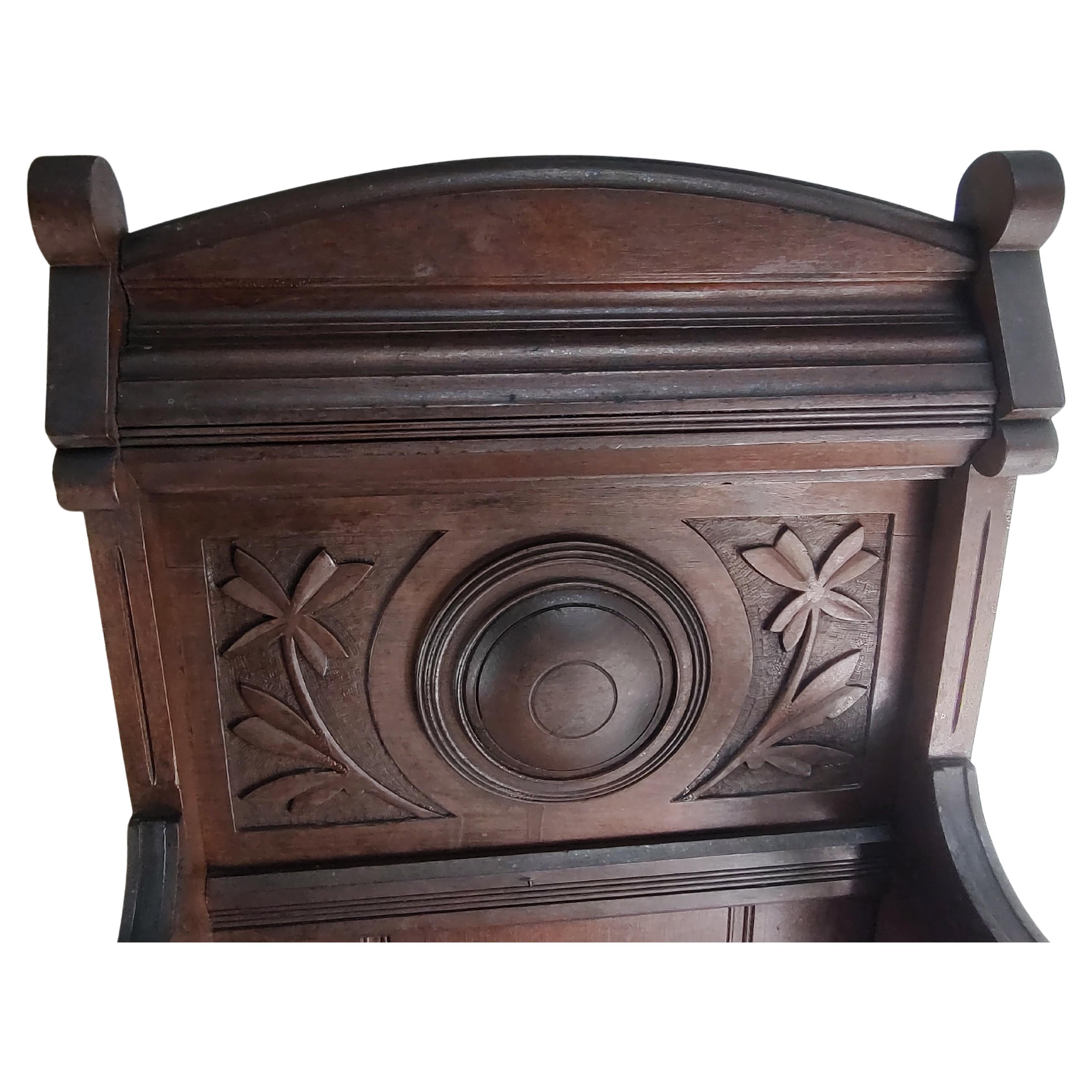 Aesthetic Movement C1880 Mahogany Cane & Umbrella Stand with Copper Drip Tray