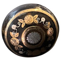 C1880 Pique Pose Floral Ring with Gold and Silver inlays, size 5.75