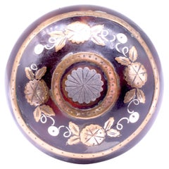 Anello floreale Pique Pose C1880 con intarsi in oro e argento, misura 5,75