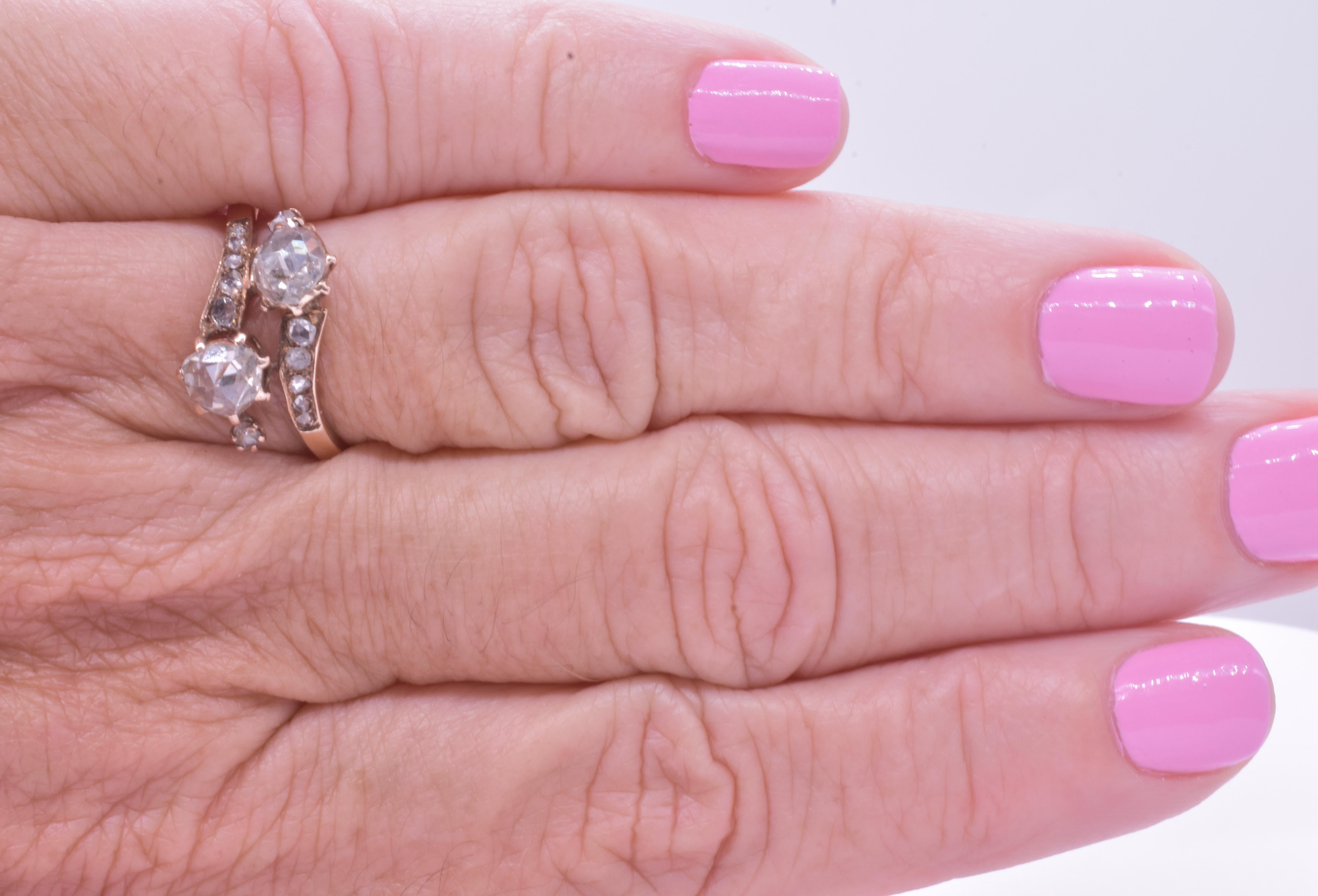 C1880 Victorian Toi and Moi Diamond Engagement Ring  In Good Condition In Baltimore, MD