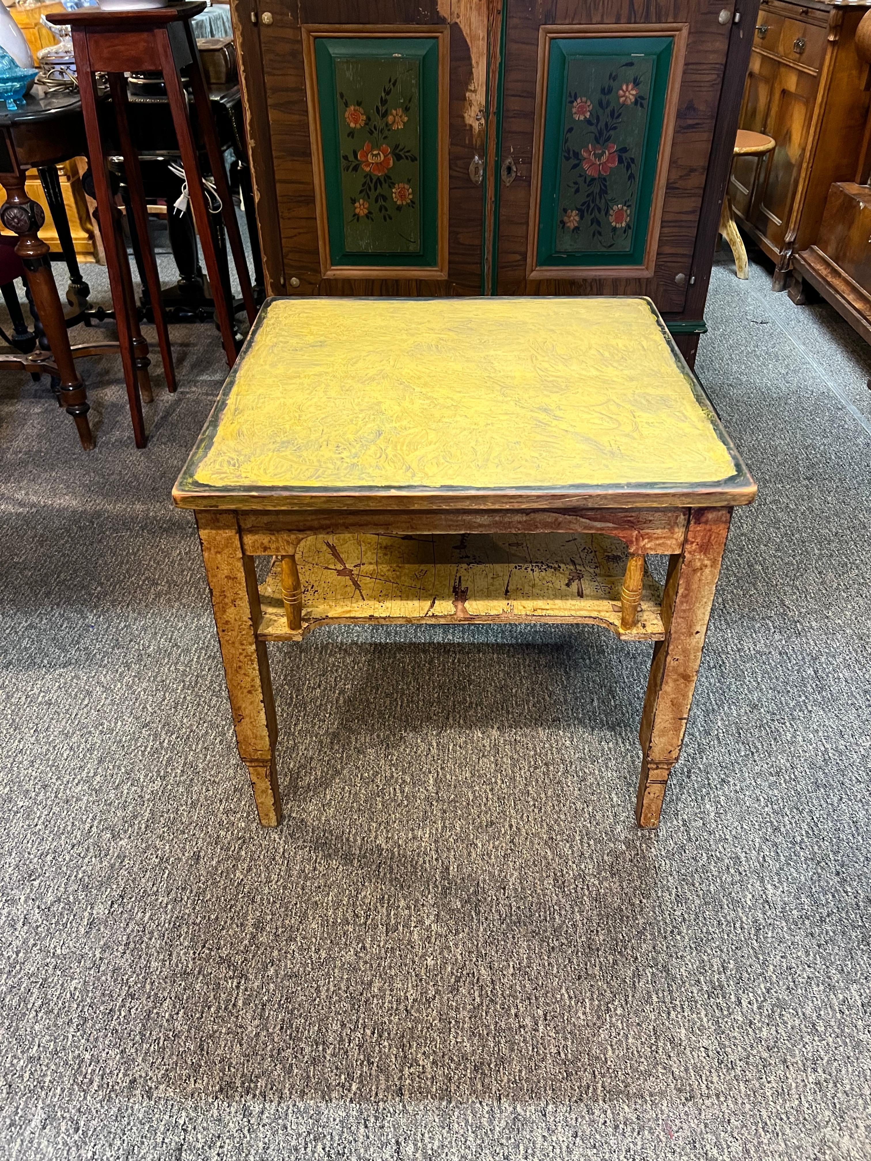 c.1880s Primitive Farmhouse Coffee Table, Rustic, Arts and Crafts For Sale 4