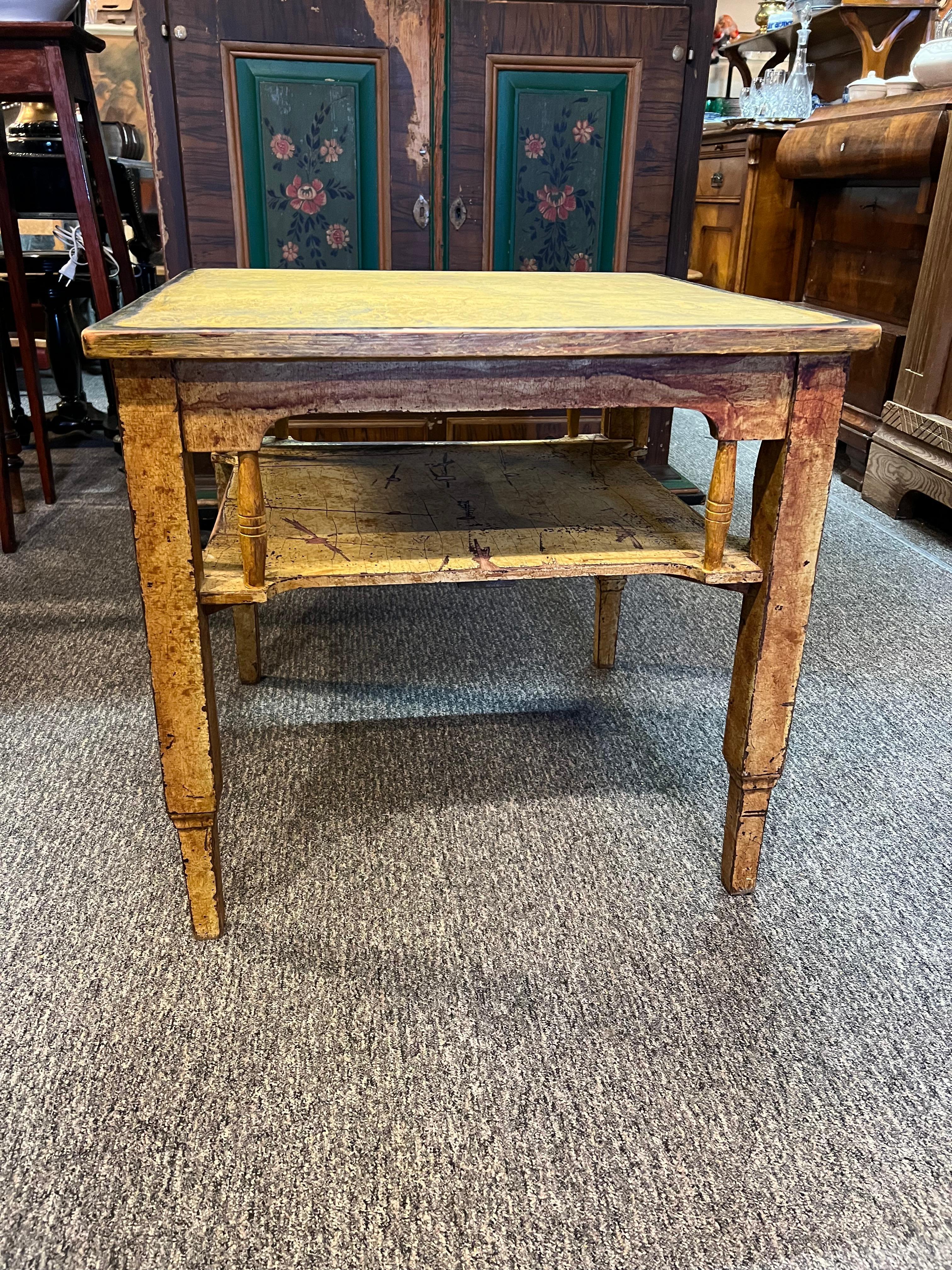 c.1880s Primitive Farmhouse Coffee Table, Rustic, Arts and Crafts For Sale 5
